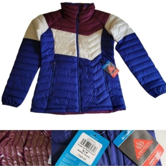 160 NEW COLUMBIA RETRO  OMNI HEAT POWDER LITE COLOR BLOCK COAT JACKET S SMALL - Picture 1 of 16